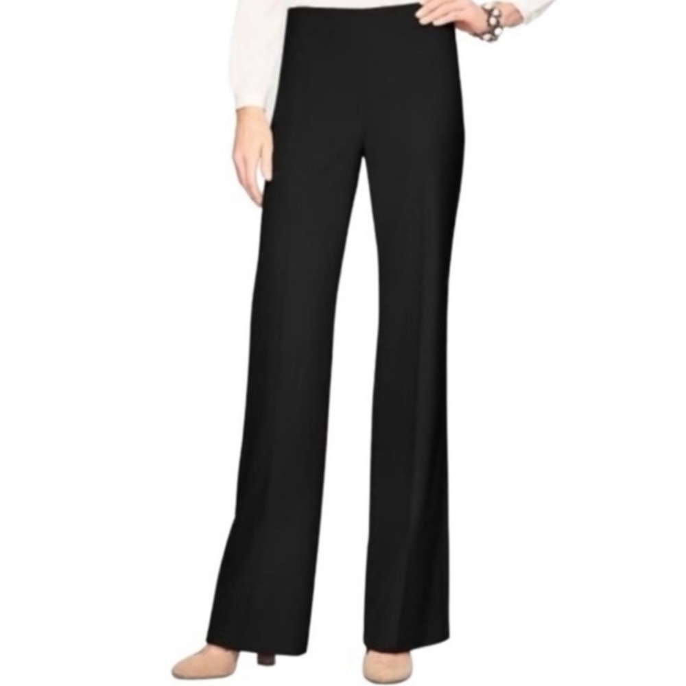 Talbots Womens Size 8 Wide Leg Pleated Hollywood‎ Trouser Black